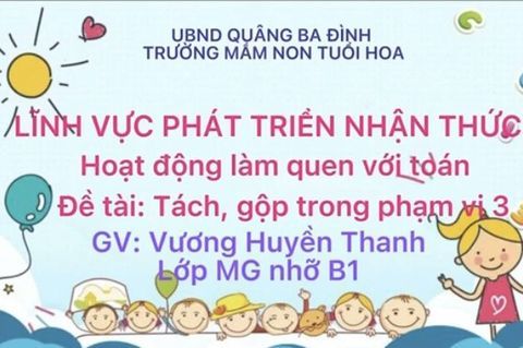 LQVT: Tách, gộp trong phạm vi 3. Cô giáo Huyền Thanh lớp MGN B1