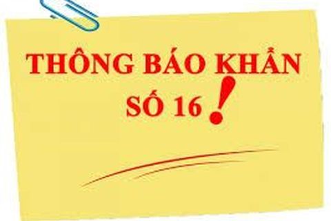THÔNG BÁO KHẨN SỐ 16