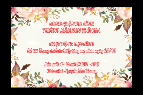 HĐTH : Trang trí bưu thiếp tặng mẹ nhân ngày 20/10 cùng cô giá Thu Trang - Lớp MGN B2