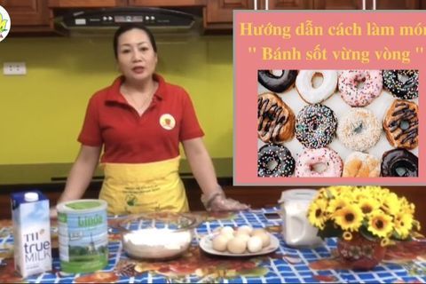 Hướng dẫn làm bánh sốt vừng vòng cô Thanh Vân - Tổ nuôi dưỡng