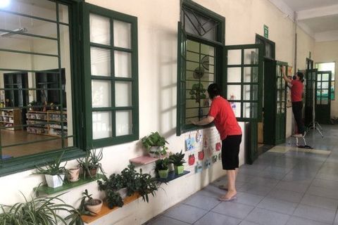 Trường Mầm Non Tuổi Hoa thực hiện công tác chuẩn bị đón trẻ trở lại trường vào ngày 02/03.