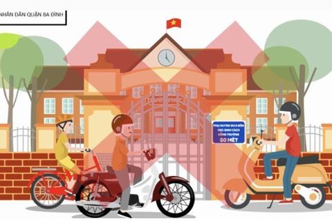 UBND quận Ba Đình lên phương án đảm bảo TTĐT - ATGT tại cổng trường các trường học trên địa bàn quận