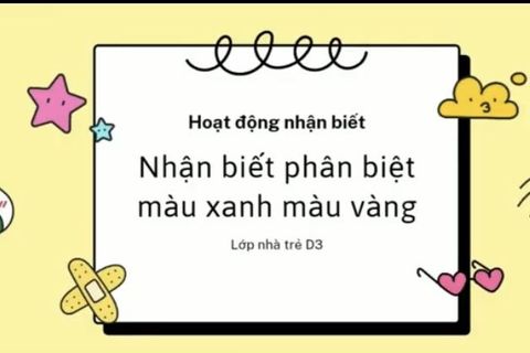 HĐ nhận biết: Màu xanh - màu vàng. Lớp nhà trẻ D3