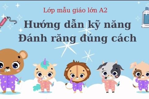 Kỹ năng đánh răng đúng cách cùng cô giáo Hồng Loan  lớp MGL A2