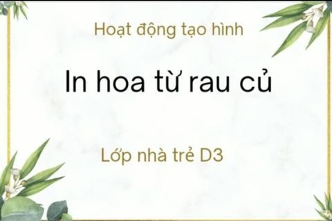HĐ tạo hình: in hoa từ rau củ. Cô Lê Thương lớp nhà trẻ D3