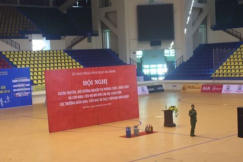 Trường mầm non tuổi Hoa tập huấn công tác PCCC năm 2019 - 2020