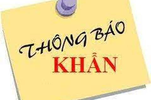 THÔNG BÁO KHẨN