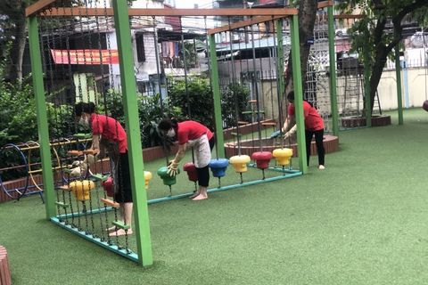 Trường mầm non Tuổi Hoa chuẩn bị mọi điều kiện tốt nhất để đón học sinh quay trở lại trường học ngày 11/5/2020