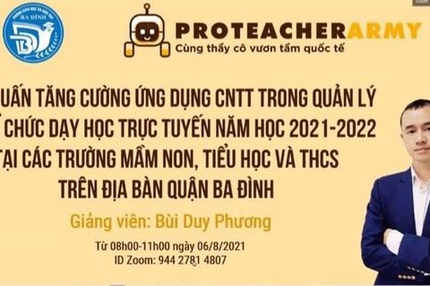 Trường mầm non Tuổi Hoa tham gia tập huấn bồi dưỡng ''Tăng cường ứng dụng CNTT trong quản lý và dạy học trực tuyến" năm học 2021- 2022