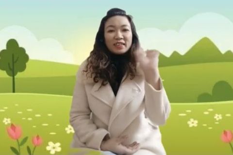 HĐTH: Tạo hình con vật bằng lá cây. Cô giáo Mai Hương lớp MGN B4