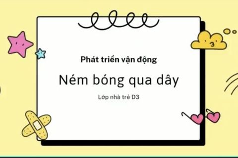 PTVĐ: Ném bóng qua dây. Cô giáo Hải Yến lớp nhà trẻ D1