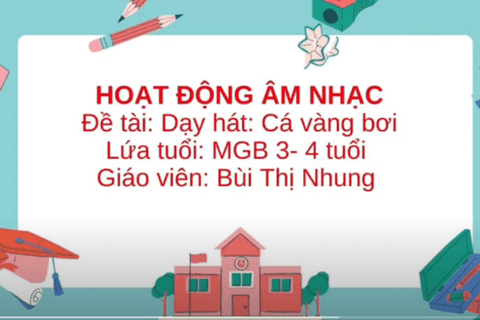 HĐ âm nhạc: Bài hát “ Cá vàng bơi” Cô giáo Bùi Nhung lớp MGB C2