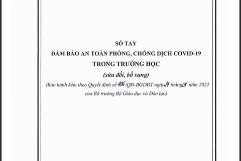 SỔ TAY ĐẢM BẢO AN TOÀN PHÒNG CHỐNG DỊCH COVID-19 TRONG TRƯỜNG HỌC