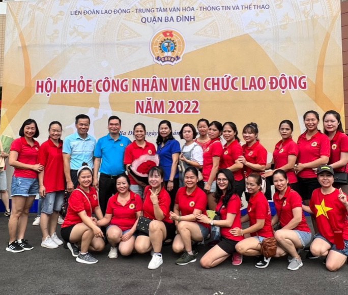 Trường Mầm non Tuổi Hoa tham gia hội khỏe công nhân, viên chức, lao động quận Ba Đình năm 2022