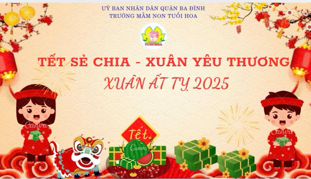 Xuân ấm áp - Tết sẻ chia cùng với cô trò trường mầm non Tuổi Hoa