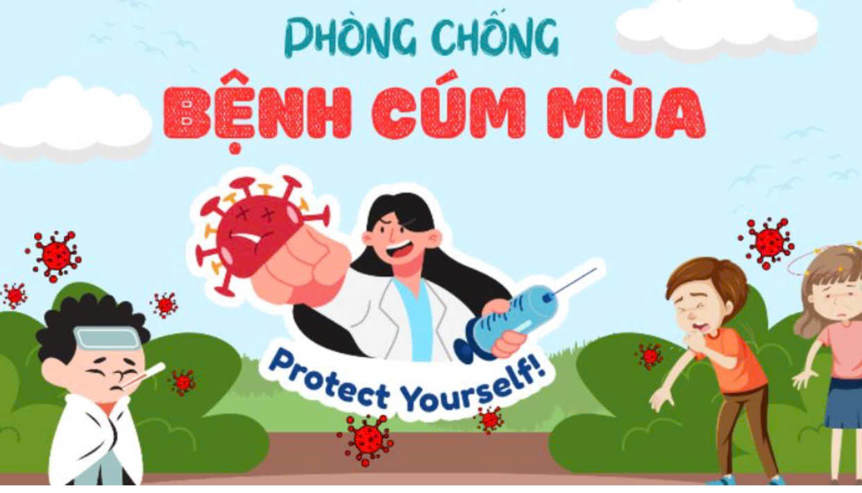 Trường mầm non Tuổi Hoa chia sẻ với CBGVNV, PHHS  tìm hiểu về bệnh cúm mùa để có cách phòng, chống hiệu quả hơn