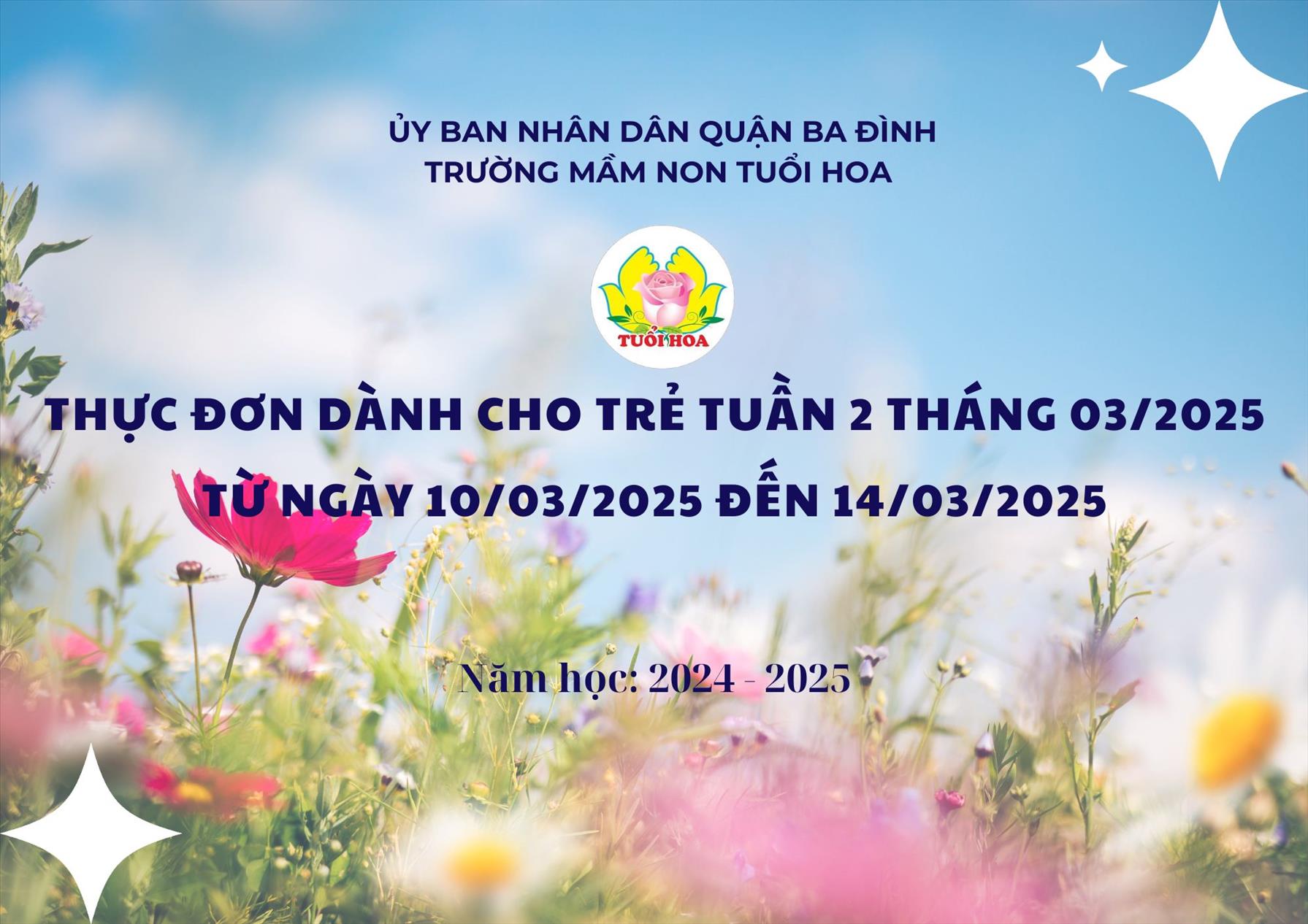 Thực đơn tuần 2 tháng 03 năm 2025