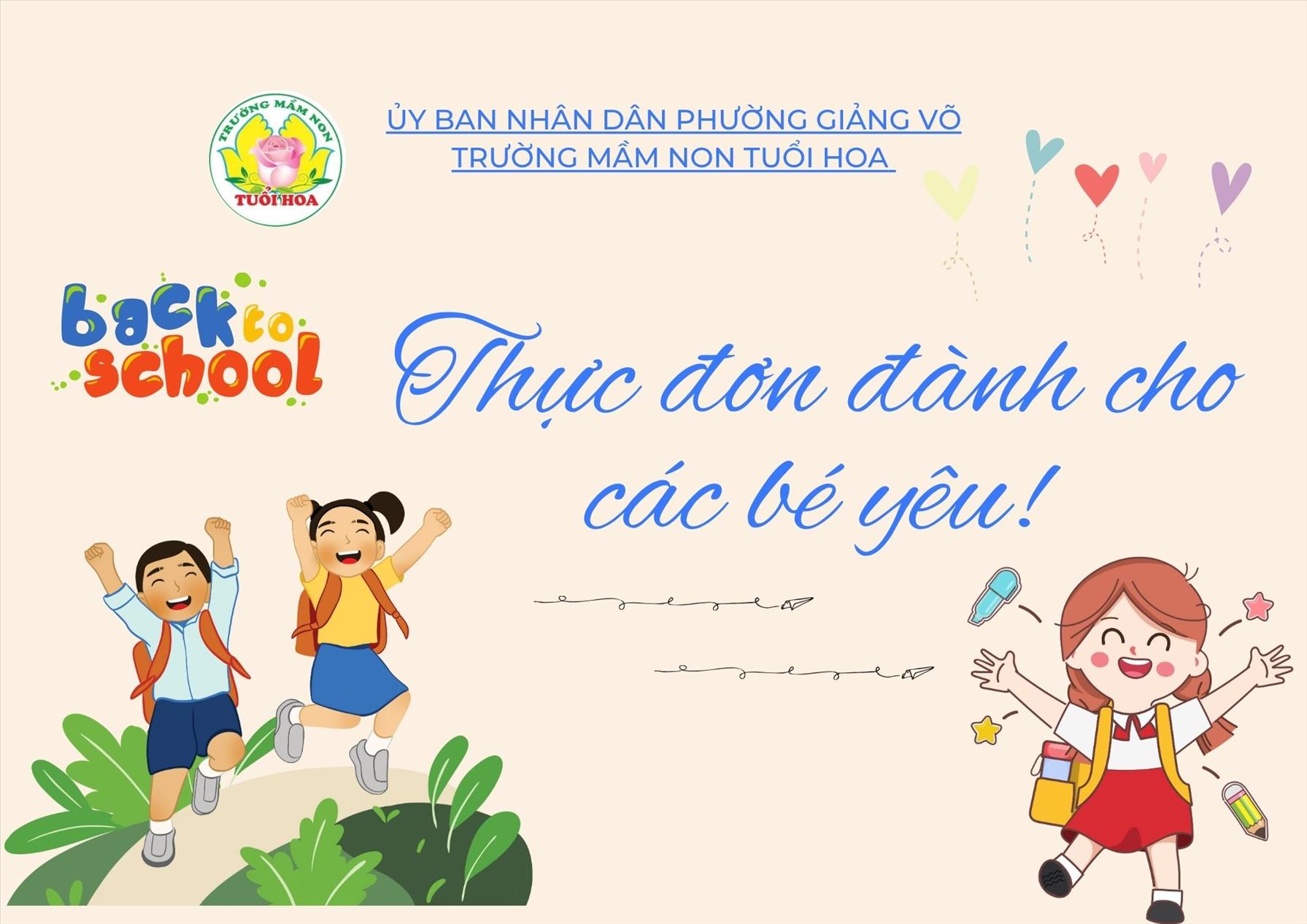 Thực đơn tháng 8 tuần 3  từ ngày 18/08/2025 đến ngày 22/08/2025
