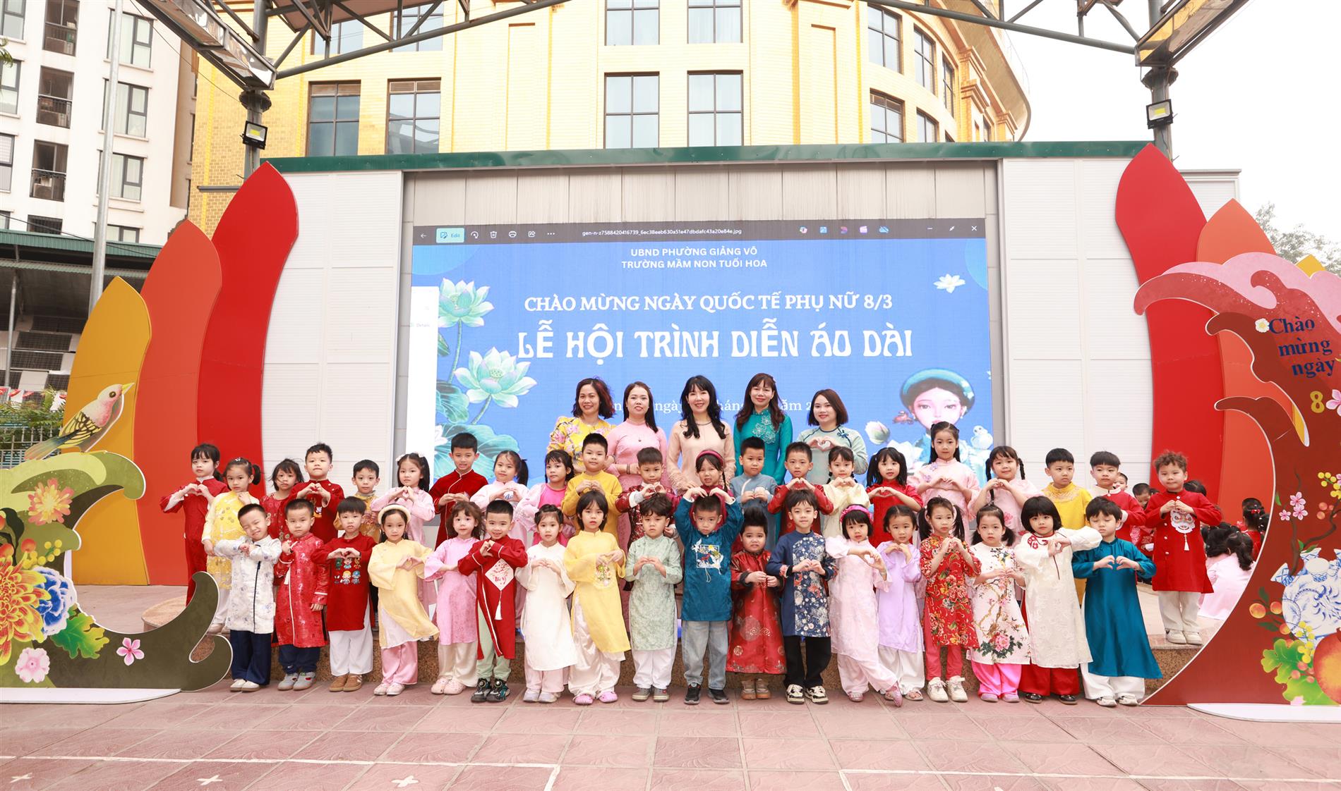 🌸 Lớp Mẫu giáo lớn A2 tham dự Lễ hội Áo dài chào mừng ngày 8/3 🌸