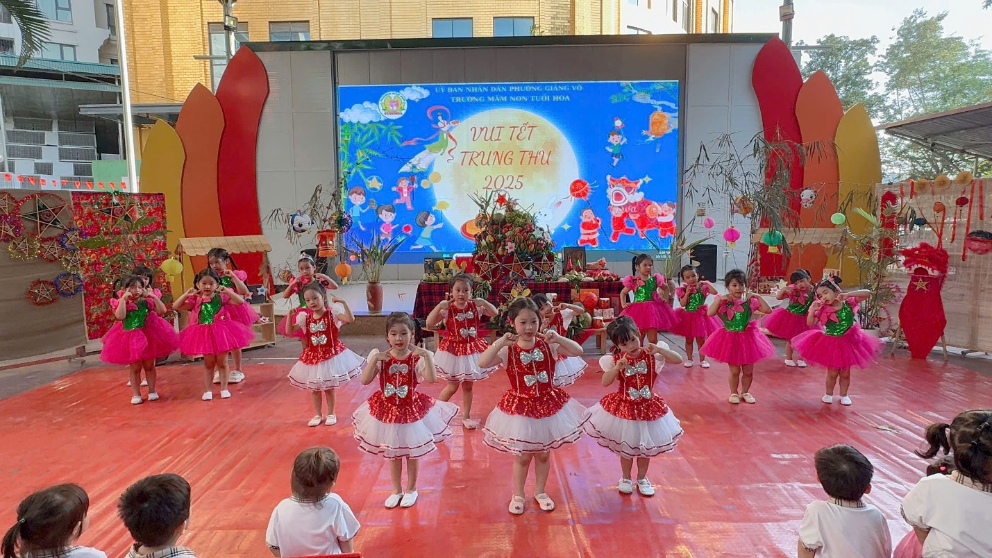 A group of children in red and white dresses on a stage

AI-generated content may be incorrect.