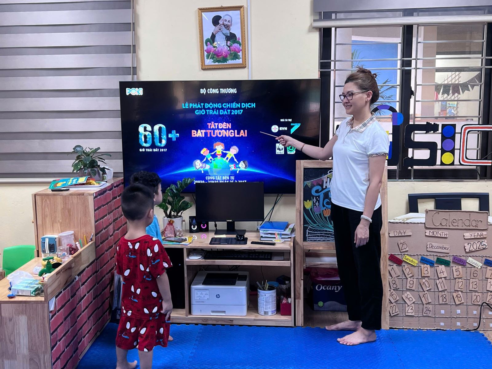 Cô và các bé cùng tìm hiểu về hoạt động Giờ Trái Đất